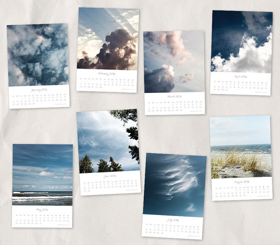 clouds sky and sea 2014 calendar