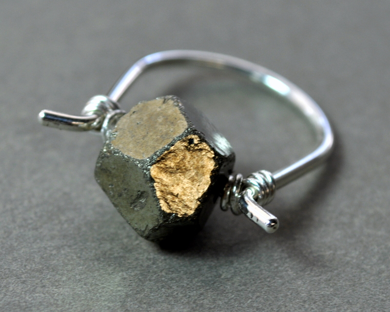 Pyrite Ring + sterling silver