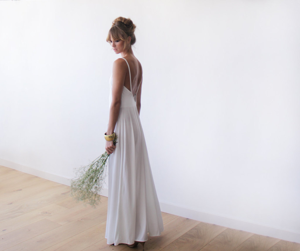 blush fashion casual wedding dress