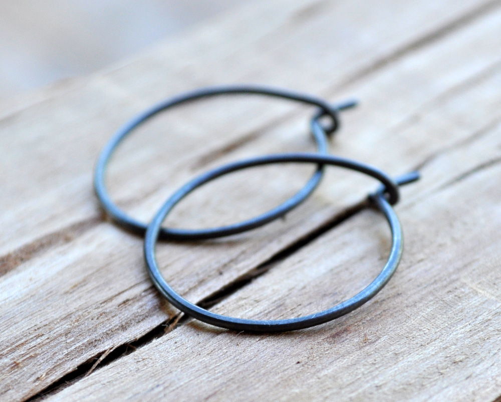 Small Oxidised Hoop Earrings (3)