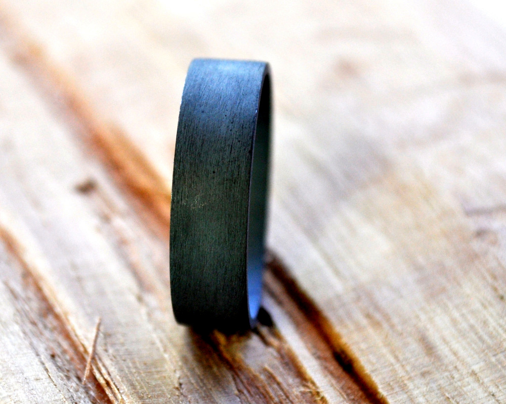 Oxidised Wide Flat Men's Band 6mm (3)