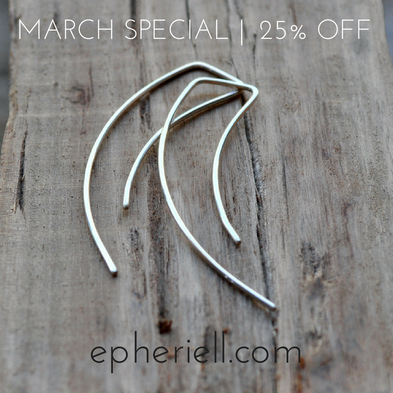 March Special 2017: Streamlined Earrings 25% off!