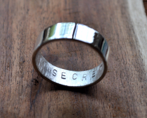 Handmade Sterling Silver Secret Message Ring - 6mm High Shine Finish