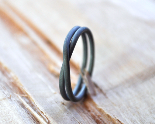 Sterling Silver Oxidised Infinity Ring