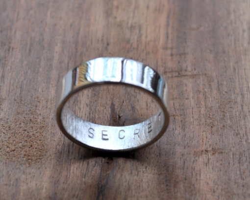 Handmade Sterling Silver Secret Message Ring - 6mm High Shine Finish - Image 2