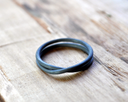 Sterling Silver Oxidised Infinity Ring - Image 2