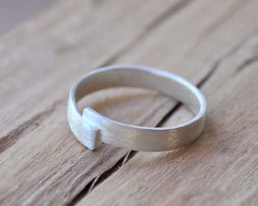 Handmade Sterling Silver Wrapped Wedding Band - 3.7mm Matte Finish