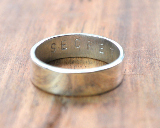 Handmade Sterling Silver Secret Message Ring - 6mm High Shine Finish - Image 3