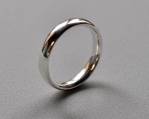 Handmade Sterling Silver Comfort Fit Wedding Band - 4mm High Shine Finish - Image 5