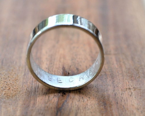 Handmade Sterling Silver Secret Message Ring - 6mm High Shine Finish - Image 4