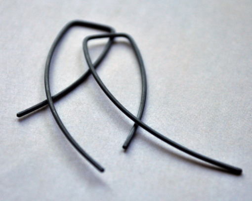 Minimalist Sterling Silver Earrings - Handmade with Oxidised Finish - Entwined - Image 5