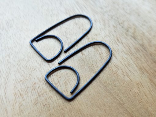 Minimalist oxidised silver threader earrings. Double Dome Mountains. - Image 2