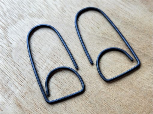 Minimalist oxidised silver threader earrings. Double Dome Mountains. - Image 10