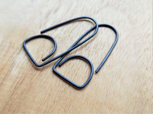 Minimalist oxidised silver threader earrings. Double Dome Mountains. - Image 4