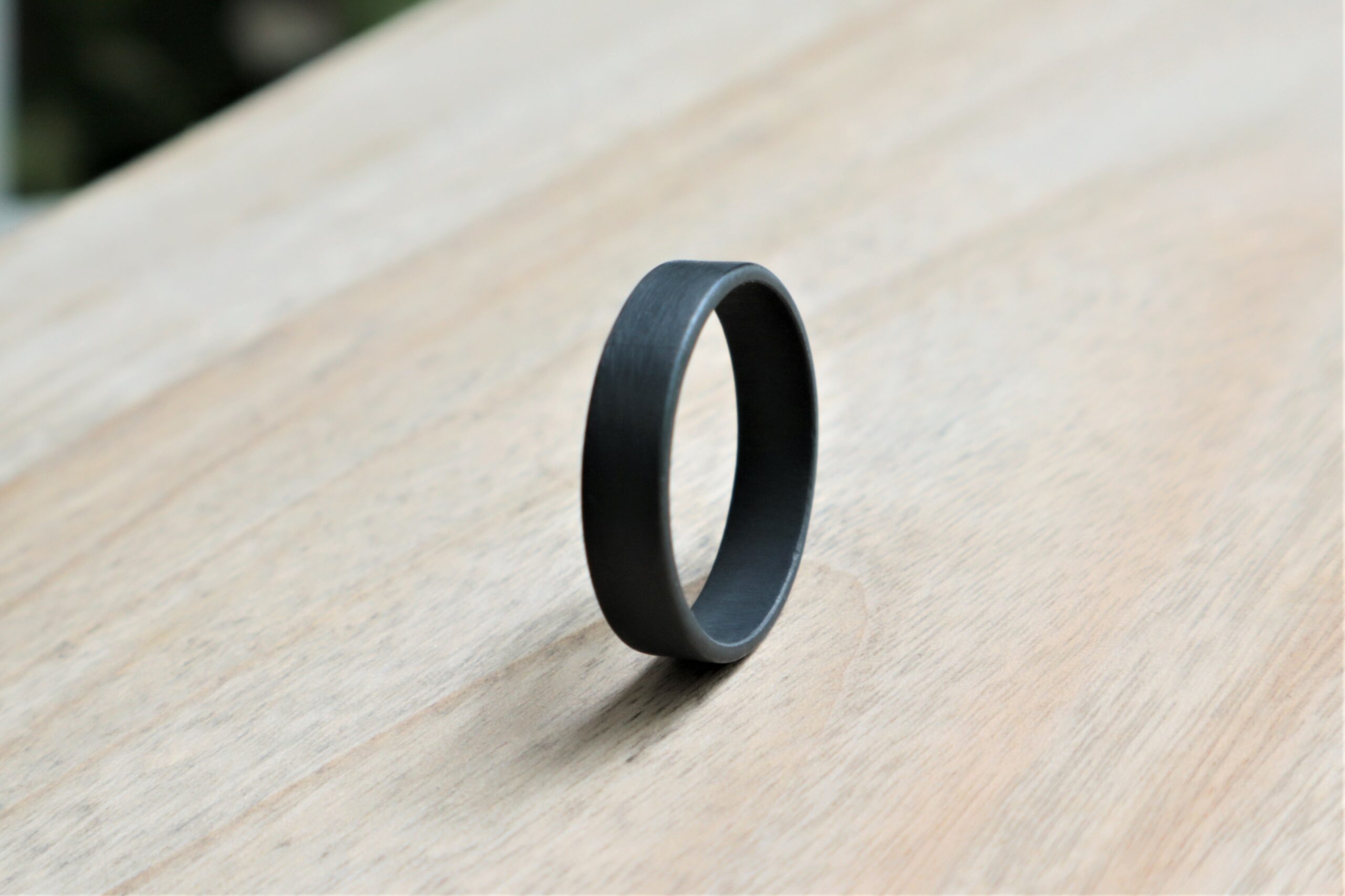 Comfortable low profile Recycled Sterling Silver. Black/Grey Oxidized Sterling Silver Wedding Ring Custom Size Men's 5mm Flat